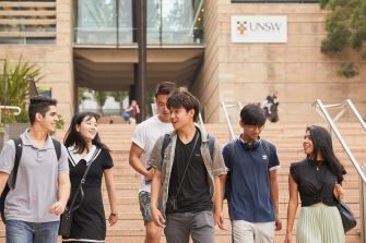 UNSW students walking on campus