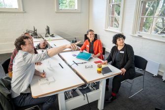 Massive Action Sydney. A collaboration between Massive Change Network and UNSW ADA Sydney. Guided by Bruce Mau & Aiyemobisi Williams at the Centre for Massive Action Sydney. With 4 thematic project teams - Climate, Health, Power & Acceleration. 