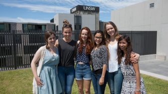 Women students on campus