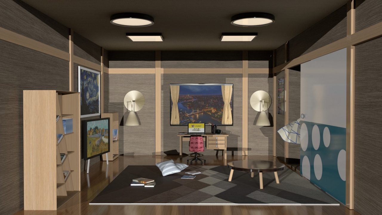 the room 3d visualization artwork