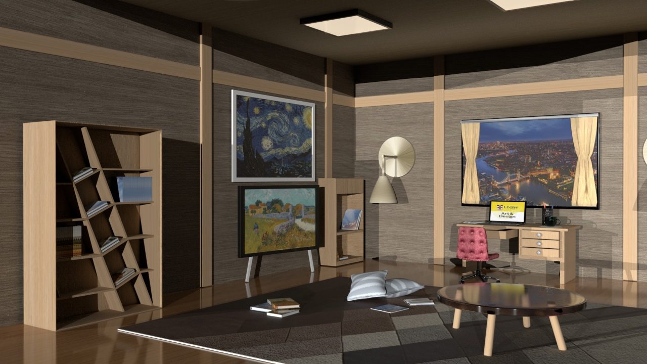 the room 3d visualization artwork