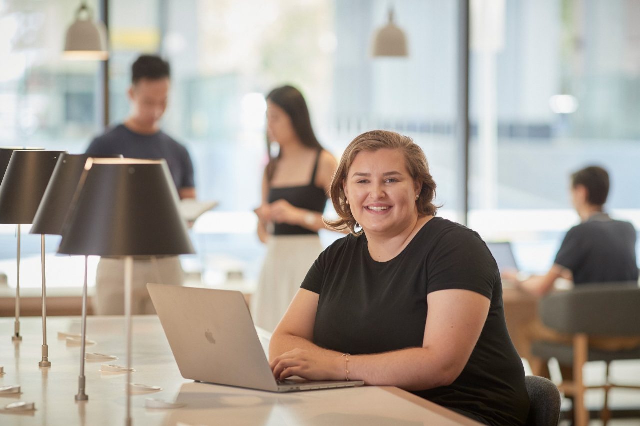 Students studying at the law library UNSW.