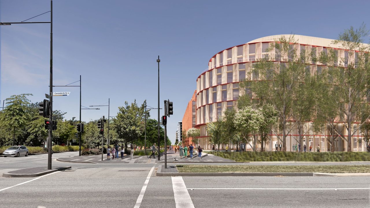 Parkes Canberra City Precinct corner render
