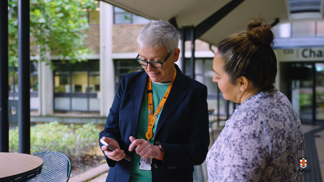 Staff using Safezone app