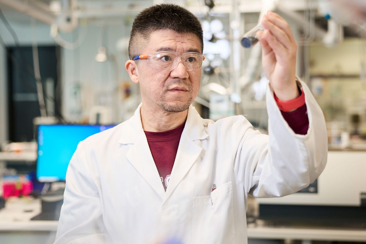 Professor Yansong Shen working on-site at his UNSW lab